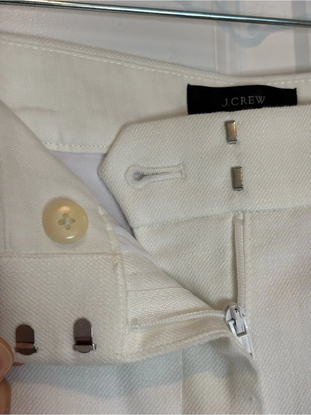 J. Crew Kate White Linen Blend Lined Straight Leg Pants 4 - Picture 5 of 14